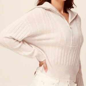 525 America Cashmere Quarter Zip Sweater